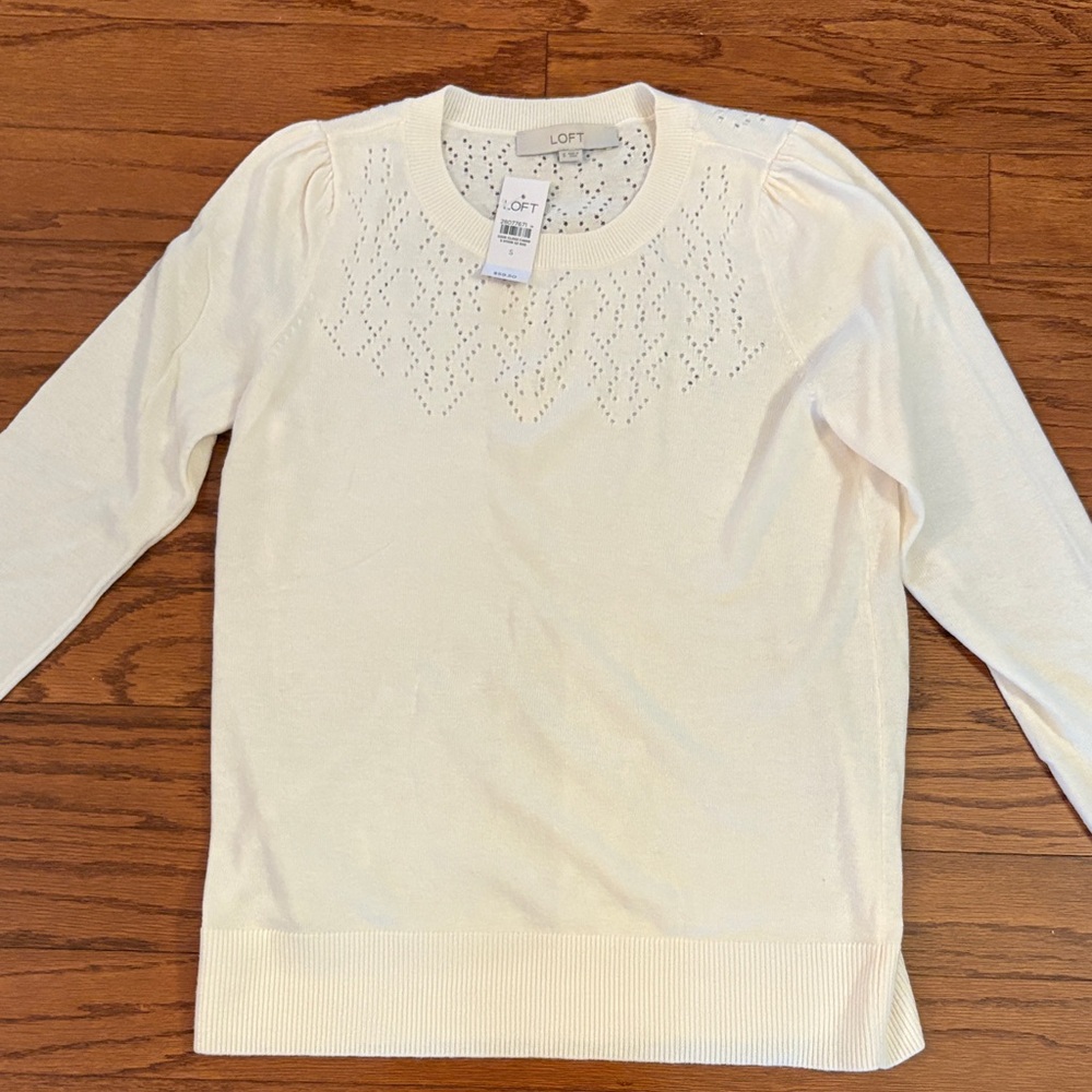 LOFT Women's Ivory Knit Sweater - NWT